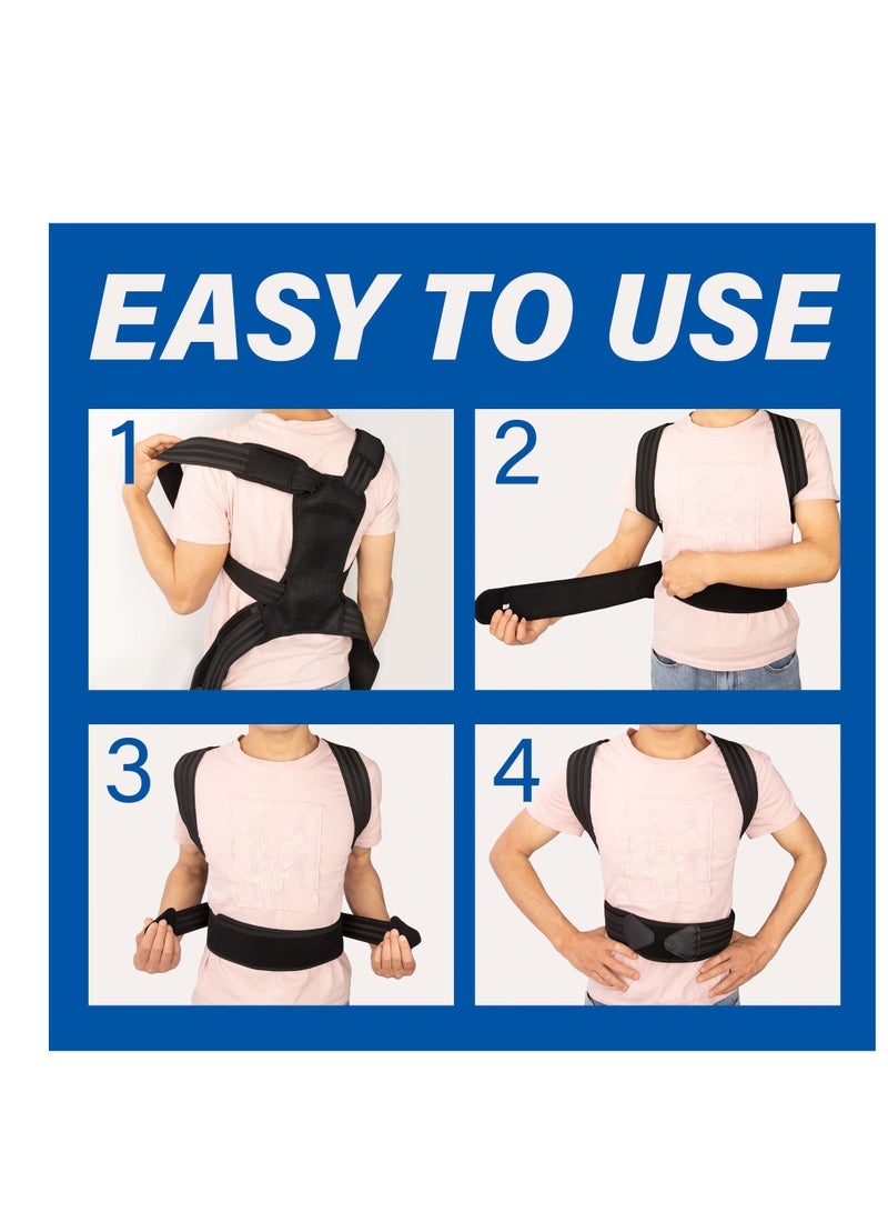 SYOSI Posture Corrector, for Women and Men Back Straightener Posture Corrector Adjustable Size Back Brace for Posture Providing Pain Relief from Neck Shoulder and Upper Back (Large) - Image 5