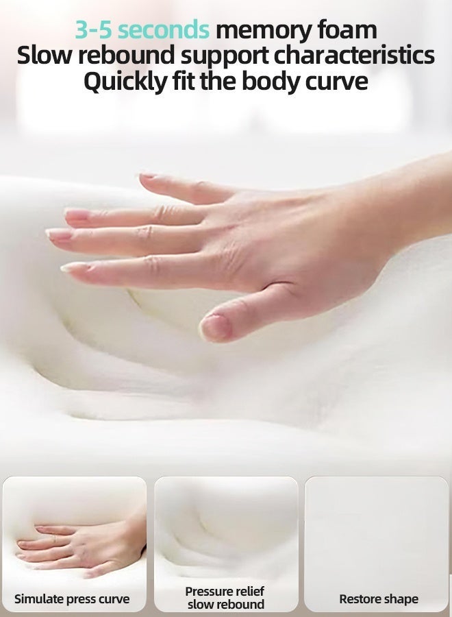 قف وسادة إسفينية لدعم الظهر للسرير - وسادة استراحة من إسفنج الذاكرة مع وسادة دعم صغيرة، وسادة قراءة مريحة للجلوس والنوم، وتخفيف ارتجاع المريء، ومنع الشخير، ودعم وضعية الساقين - Image 5