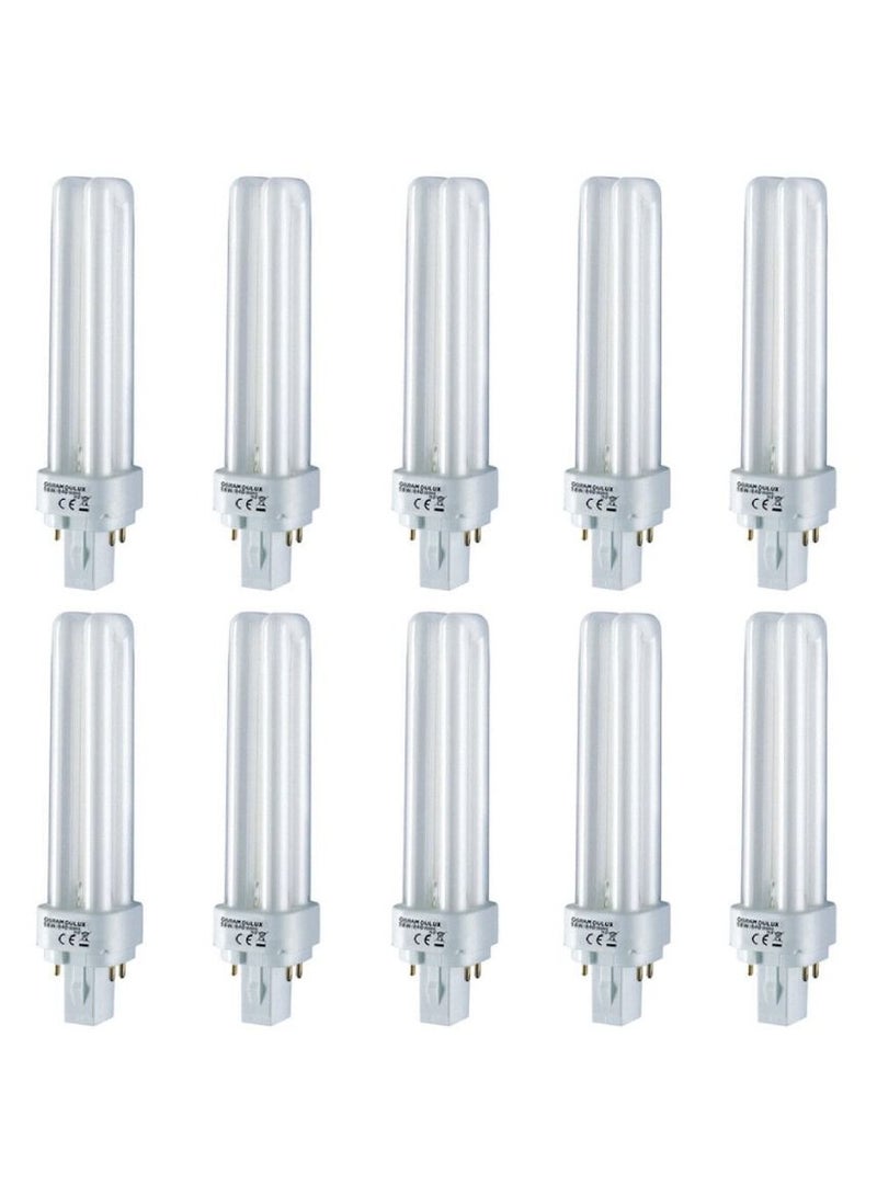 OSRAM OSRAM DULUX-DE 18W COOL WHITE Compact Fluorescent lamp Bulb G24q-2 4PIN - Pack of 10 - Image 1