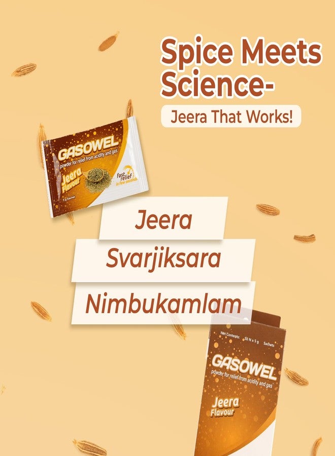 Leeford Gasowel Jeera Ayurvedic Antacid Powder, 50 Sachets, Pure Jeera Flavour - Image 4