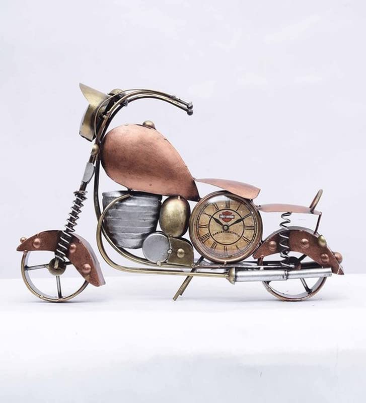 Suntown SUNTOWN Wrought Iron Decorative Showpiece Bike Clock Table Decor for Living RoomHotelRestaurantHomeOfficeDiningGift14 3 9 in  - Image 2