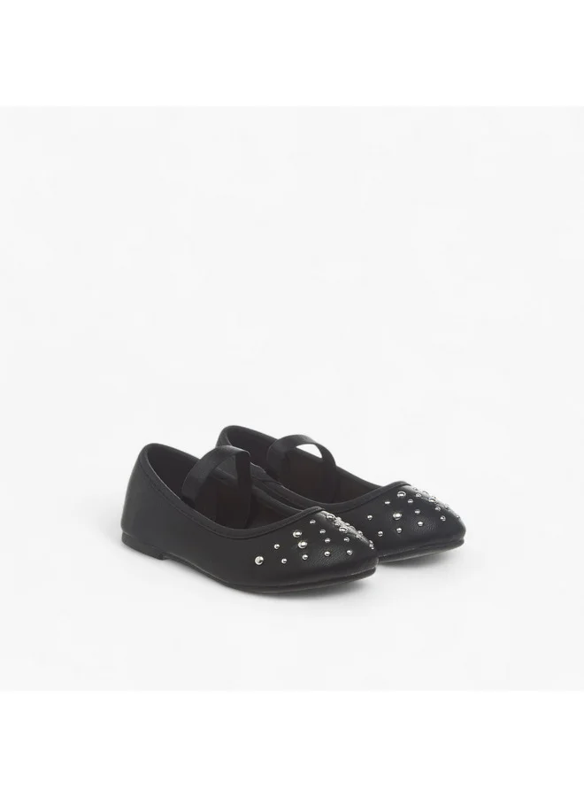 فلورا بيلا من شو إكسبرس Girls Embellished Ballerina Shoes with Elasticated Strap