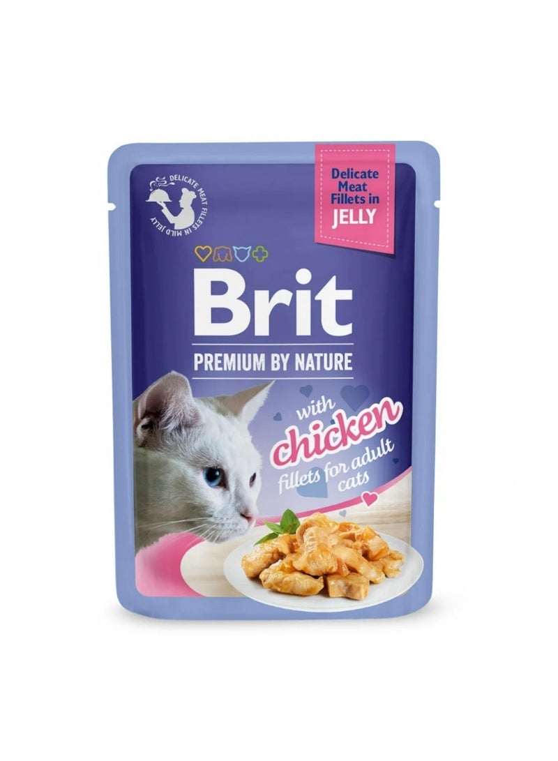 BRIT PREMIUM CAT POUCH 85G CHICKEN FILLETS