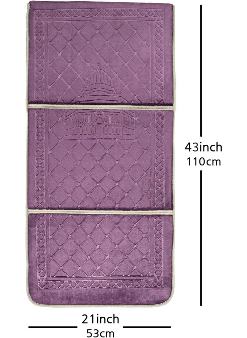 سجادة صلاة قابلة للطي مع مسند للظهر و حقيبة حمل سجادة صلاة محمولة مقاس 110 × 53 سم - Image 4