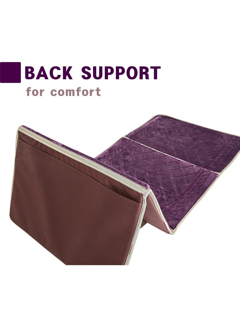 سجادة صلاة قابلة للطي مع مسند للظهر و حقيبة حمل سجادة صلاة محمولة مقاس 110 × 53 سم - Image 5