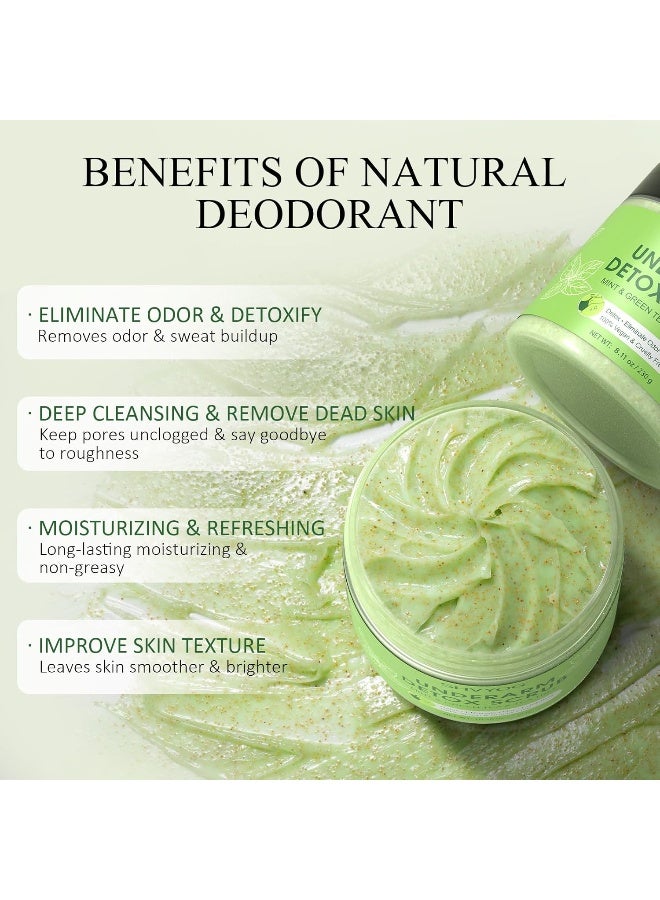 SHVYOG Underarm Detox Scrub, Green Tea Armpit Detox Scrub With Mint And Tea Tree, Natural Underarm Scrub For Armpit Detoxifying, Odors Eliminating, Exfoliating And Smoothing - Image 3