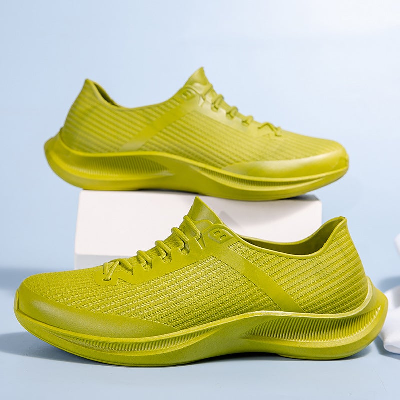 Sports Rain Boots Fashion Short Mens Waterproof Shoes Yellow [standard size]] 