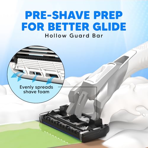 LetsShave Pro 6 Portable Razor for Men, Pack of 6 Disposable Razors | World's 1st 6 Blade Razor for Men |Smooth & Comfortable Shave - Image 4