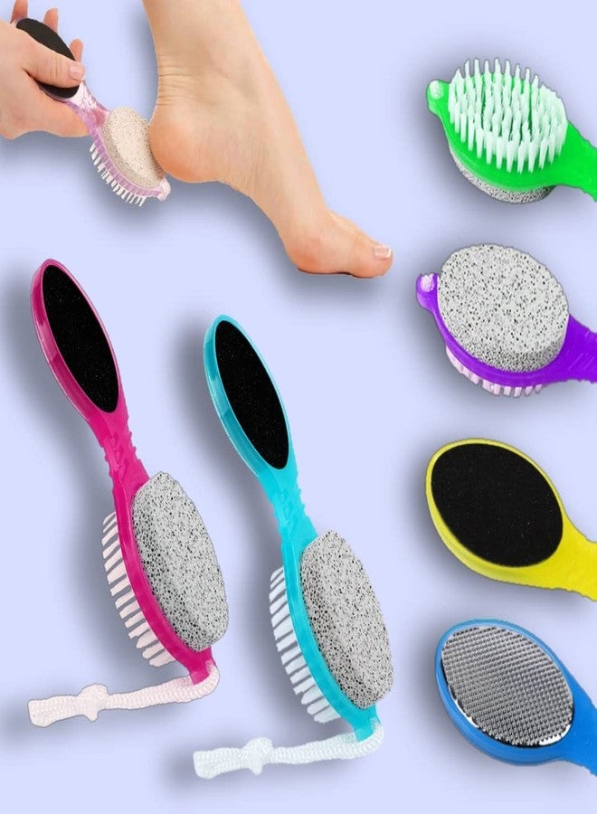 FLETIX 4 in 1 Callus Remover Pedicure Foot File, Pumice Stone with Cleaning Brush & Scrubber for Beauty Women Girl Men Boys Skin Glow | Remove Dry, Crack Hard Skin and Warts (Multi-Use) (Multicolor) - Image 1
