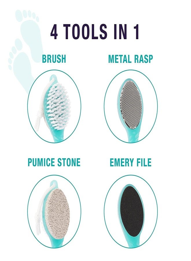 FLETIX 4 in 1 Callus Remover Pedicure Foot File, Pumice Stone with Cleaning Brush & Scrubber for Beauty Women Girl Men Boys Skin Glow | Remove Dry, Crack Hard Skin and Warts (Multi-Use) (Multicolor) - Image 5