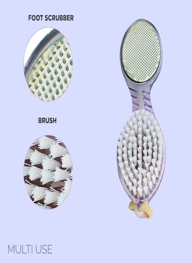 FLETIX 4 in 1 Callus Remover Pedicure Foot File, Pumice Stone with Cleaning Brush & Scrubber for Beauty Women Girl Men Boys Skin Glow | Remove Dry, Crack Hard Skin and Warts (Multi-Use) (Multicolor) - Image 3