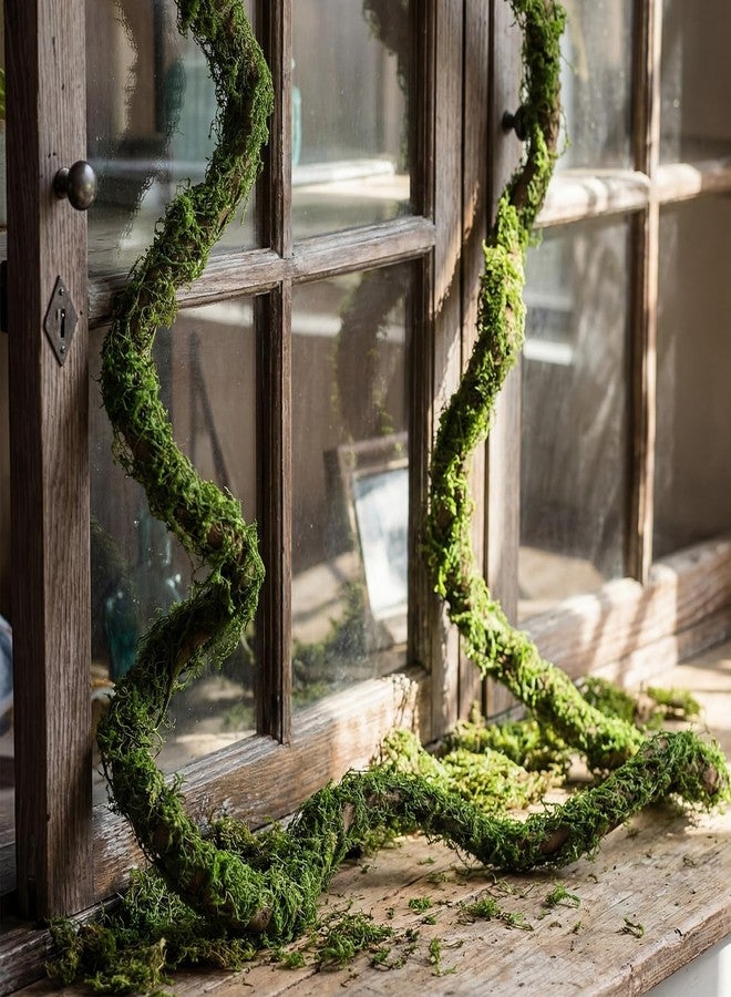 Janinka 2 Pcs 118in Large Bendable Artificial Tree Branches with Moss Enchanted Forest Decorations DIY Jungle Climber Vines Fake Moss Jungle Party Decor for Garden Landscape Reptile Habitat Decor - Image 5