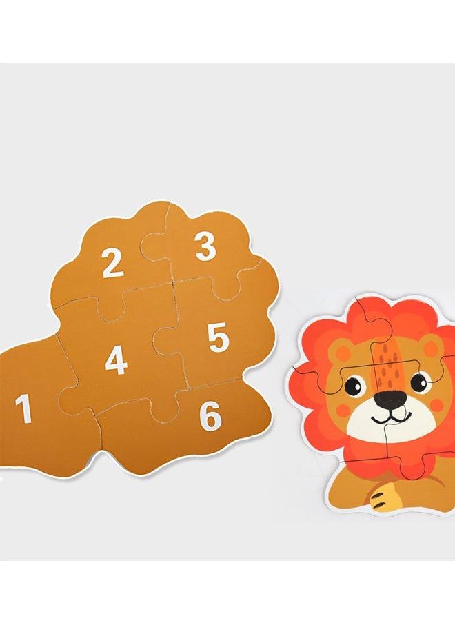 هالامودو ألغاز الألغاز الخشبية على شكل حيوان للأطفال الصغار في الأعمار 3 + ، ألغاز المستوى للمبتدئين ، ألعاب التعلم مونتيسوري ما قبل المدرسة النشاط التعليمي - Image 3