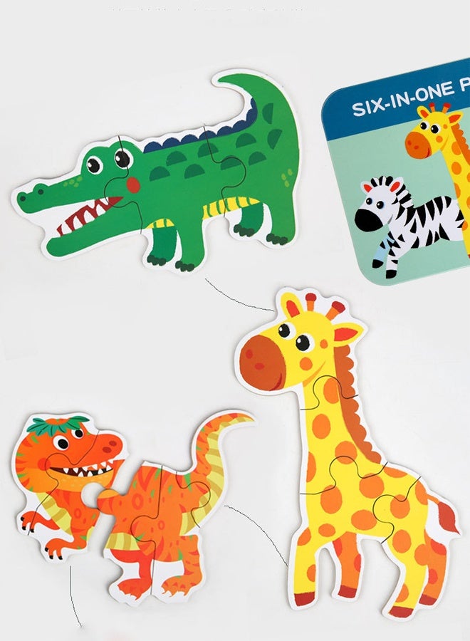 هالامودو ألغاز الألغاز الخشبية على شكل حيوان للأطفال الصغار في الأعمار 3 + ، ألغاز المستوى للمبتدئين ، ألعاب التعلم مونتيسوري ما قبل المدرسة النشاط التعليمي - Image 5