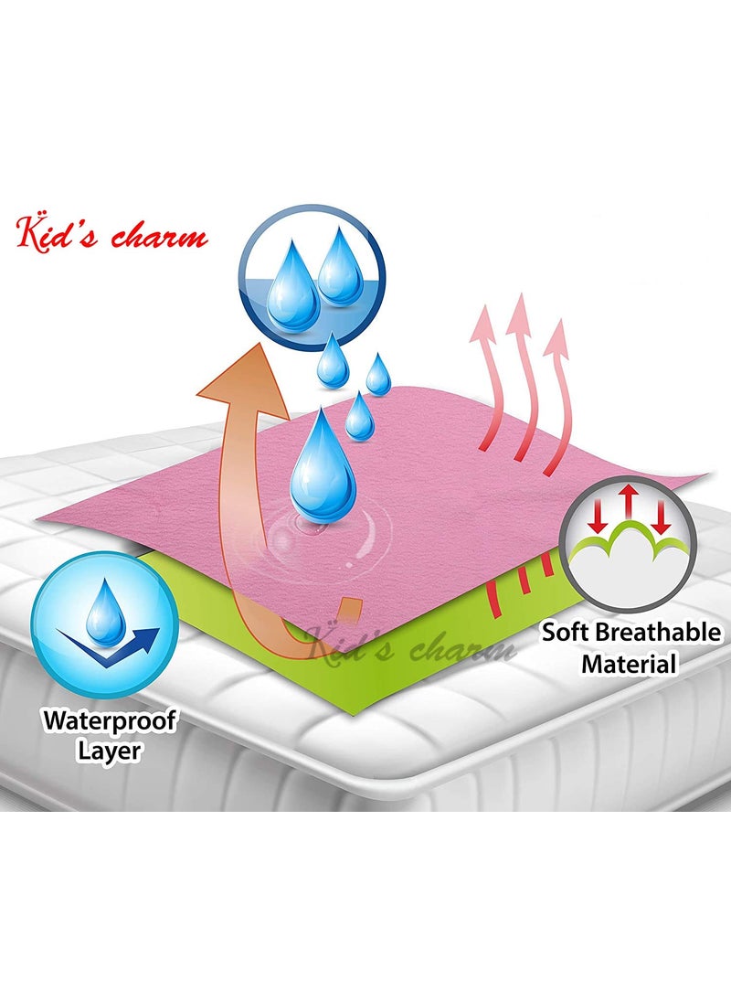 Kid's Charm - Kids Charm Instant Dry Water Proof and Reusable MatBed ProtectorAbsorbent Dry Sheets 100cm X 70cm Medium Violet - Image 1