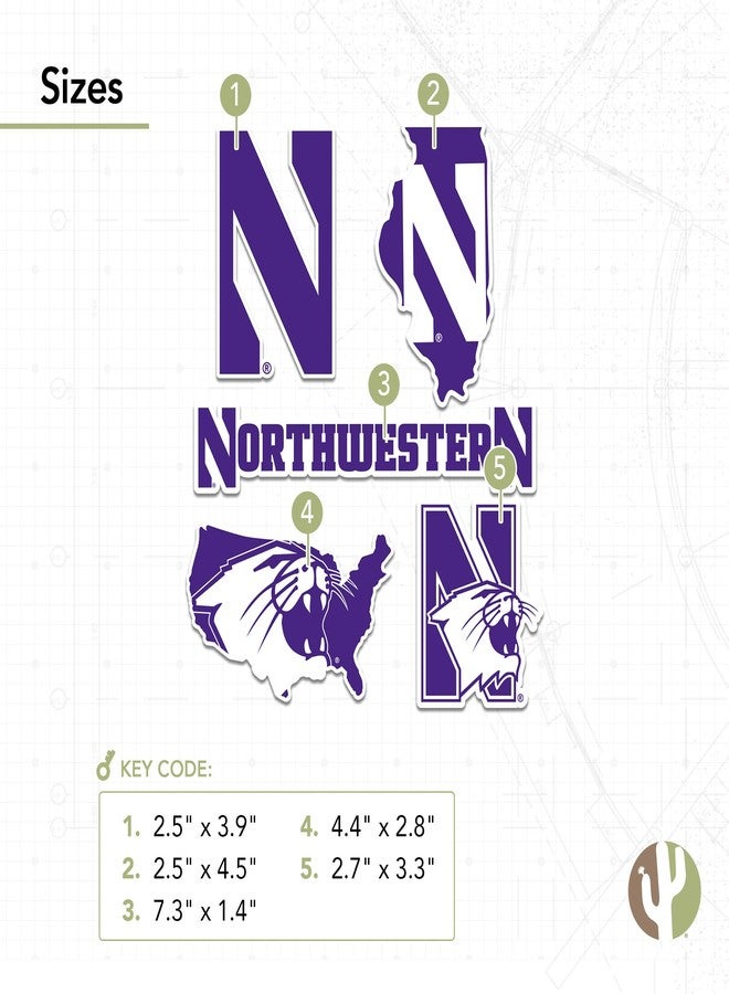 Desert Cactus Northwestern University Wildcats Sticker Vinyl Decals Laptop Water Bottle Car T2 (Type 2-2) - Image 3