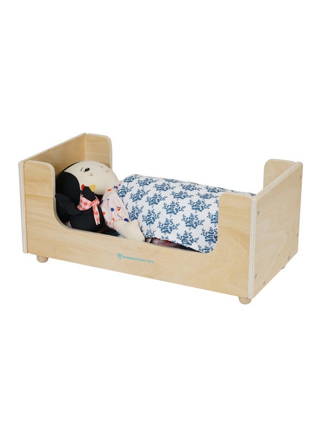 Manhattan Toy Manhattan Toy Sleep Tight Wooden Play Sleigh Bed with Pillow and Blanket for Dolls and Stuffed Animals - Image 4