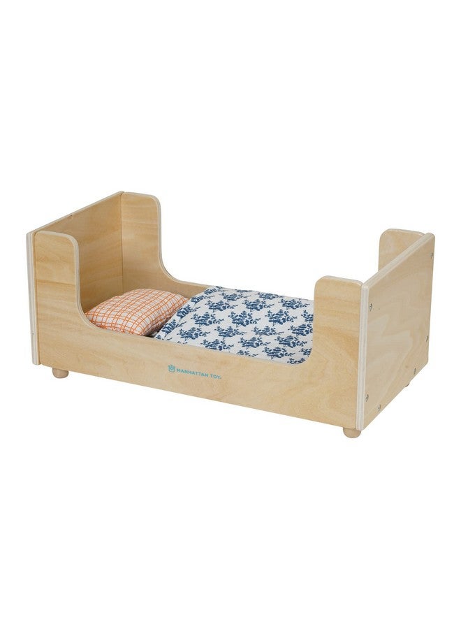 Manhattan Toy Manhattan Toy Sleep Tight Wooden Play Sleigh Bed with Pillow and Blanket for Dolls and Stuffed Animals - Image 3