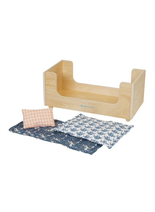 Manhattan Toy Manhattan Toy Sleep Tight Wooden Play Sleigh Bed with Pillow and Blanket for Dolls and Stuffed Animals - Image 1