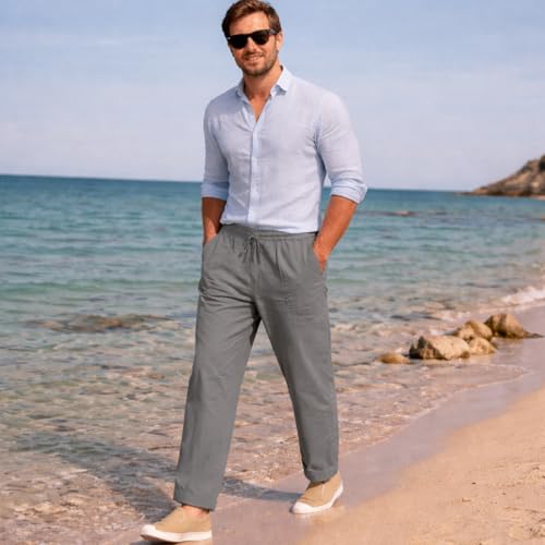 Lymio Trouser for Men || Men High Rise Regular Fit Causal Trouser Pant (Casual-Pant-03-Grey-L) - Image 2