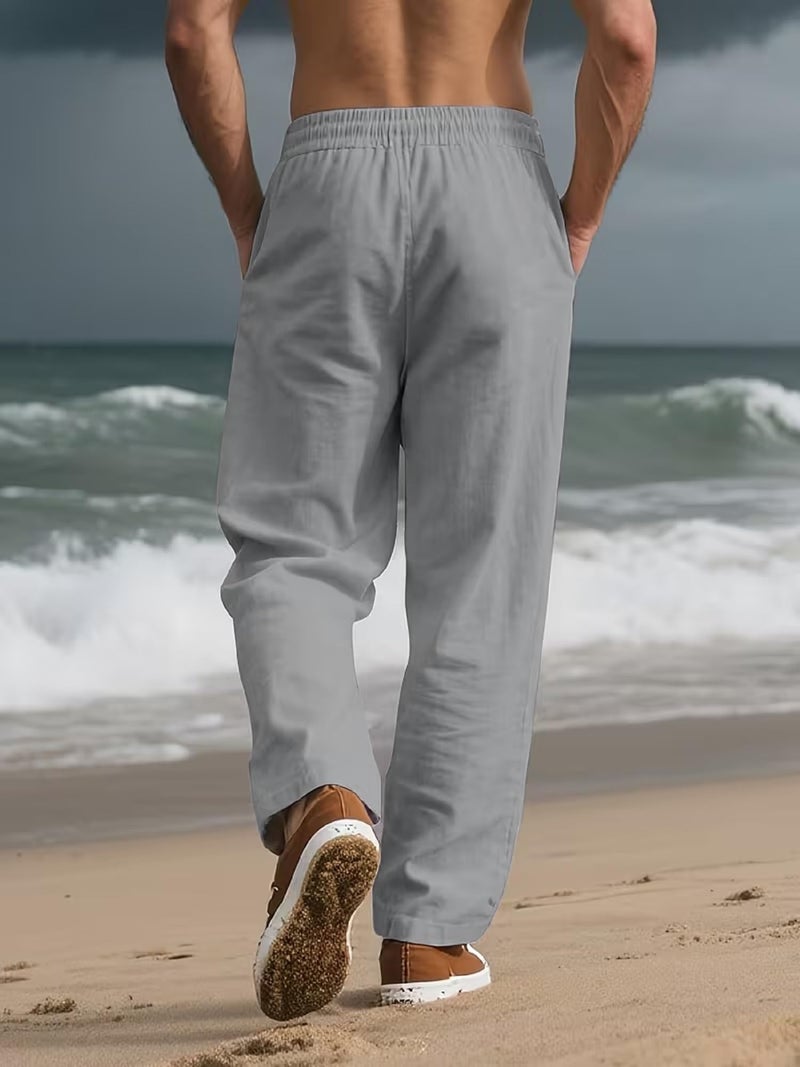 Lymio Trouser for Men || Men High Rise Regular Fit Causal Trouser Pant (Casual-Pant-03-Grey-L) - Image 4
