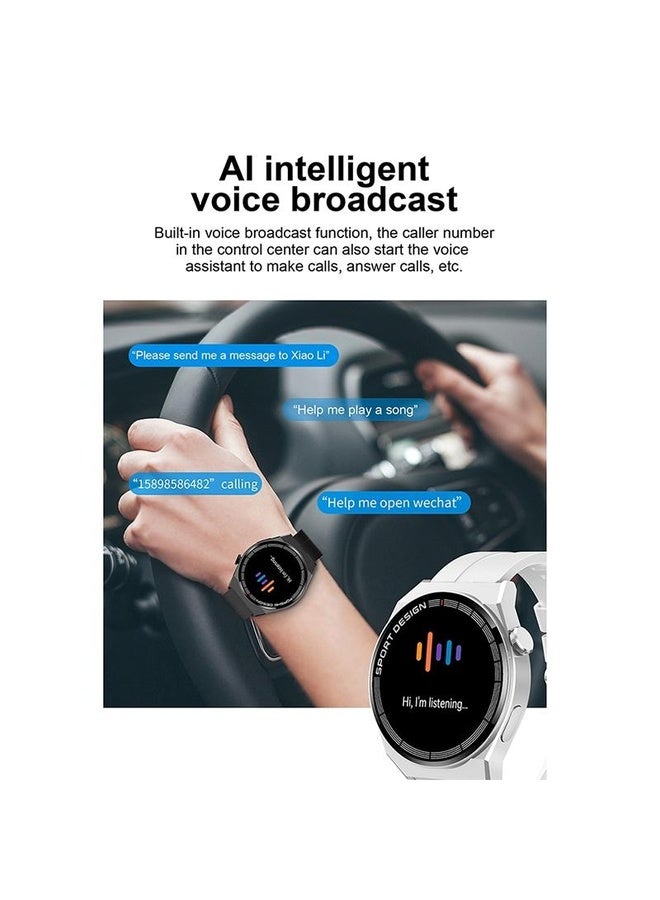 HuHa GT3Pro 1.28-Inch Health Monitoring Bluetooth Call Smart Watch With NFC, Color: Silver Silicone - Image 4