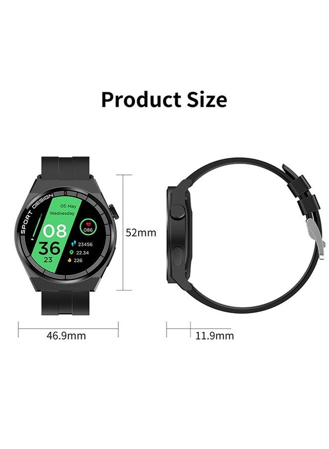 HuHa GT3Pro 1.28-Inch Health Monitoring Bluetooth Call Smart Watch With NFC, Color: Silver Silicone - Image 2