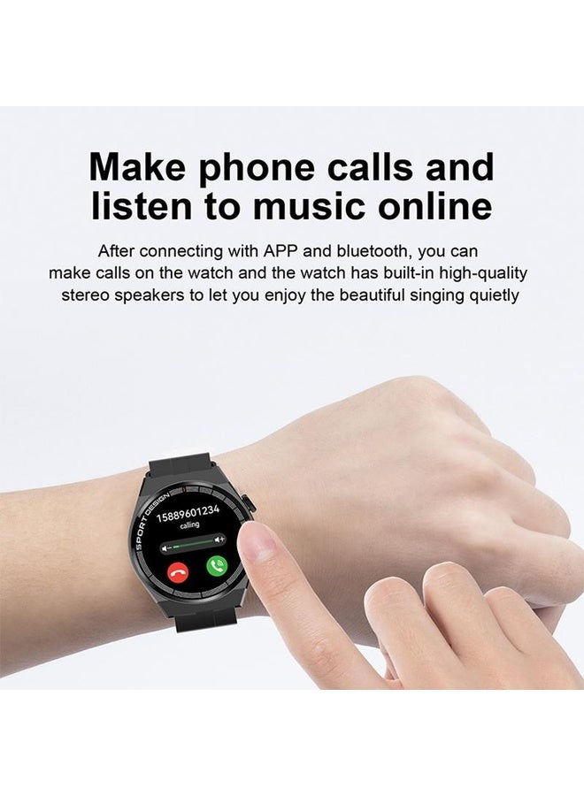 HuHa GT3Pro 1.28-Inch Health Monitoring Bluetooth Call Smart Watch With NFC, Color: Silver Silicone - Image 5