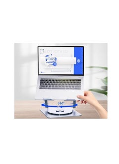 ماركة غير محددة حامل كمبيوتر محمول معدني قابل للدوران 360 درجة ومروحتين من سلسلة Premium Series حامل كمبيوتر محمول من الألومنيوم لجهاز Macbook مقاس 11-17 بوصة  - Image 4