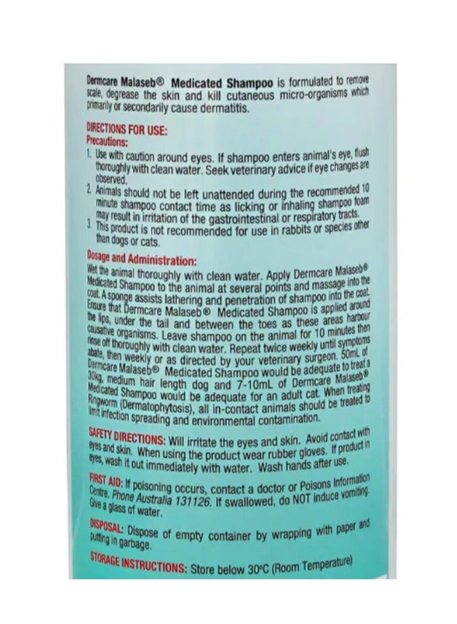 dermcare Malaseb Medicated Shampoo 250ml - Image 2