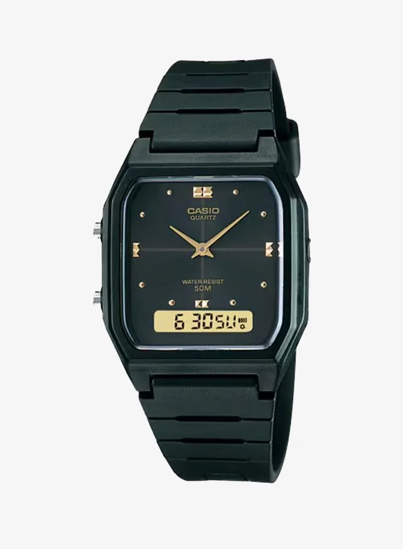 CASIO Unisex Resin Analog-Digital Watch AW-48HE-1AVDF - 31.1 mm