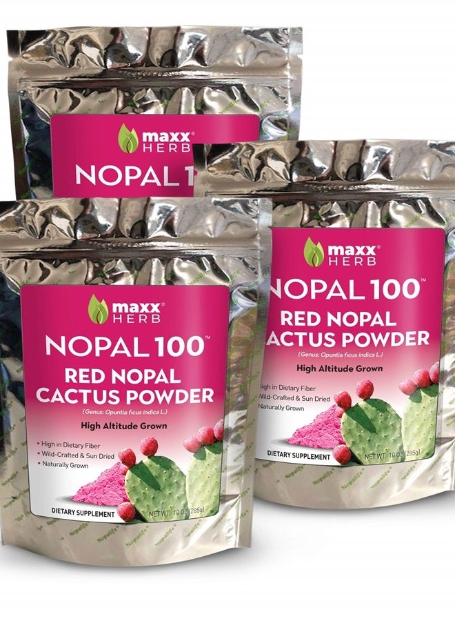 Maxx Herb Red Nopal Cactus Powder, Prickly Pear Powder - for Digestion & Immune Support, High in Dietary Fiber, Vegan, Non-GMO & Gluten Free - 3 Bags, 10 Oz Each (84 Servings) - Save 15% - Image 1