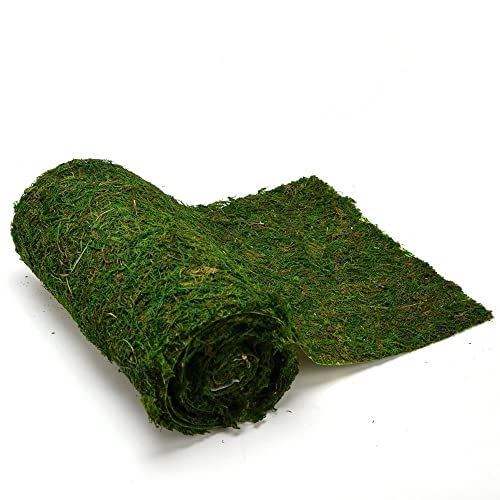 Byher Dried Moss Table Runner for Party Garden Decoration, Dark Green 30cm X 180cm ( 12" x 71" ) - Image 1