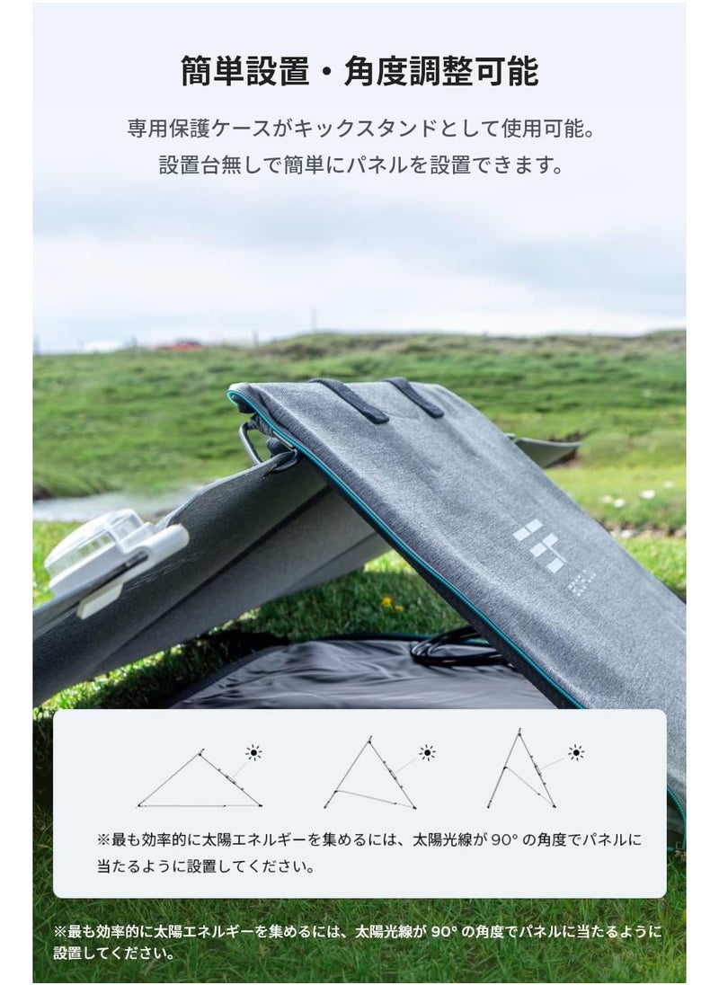 ECOFLOW EF ECOFLOW 110W Portable Solar Panel for Portable Power Station, Foldable Solar Charger Chainable for EFDELTA/RIVER series Waterproof IP67 for Outdoor Camping RV  - Image 4