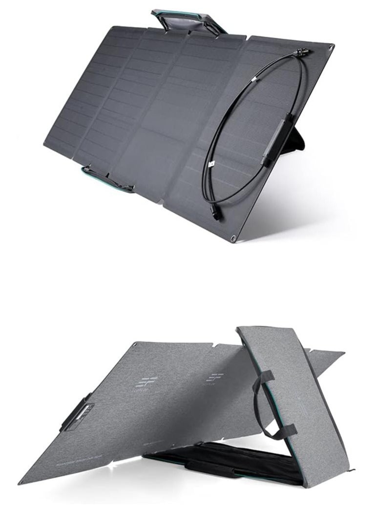 ECOFLOW EF ECOFLOW 110W Portable Solar Panel for Portable Power Station, Foldable Solar Charger Chainable for EFDELTA/RIVER series Waterproof IP67 for Outdoor Camping RV  - Image 1