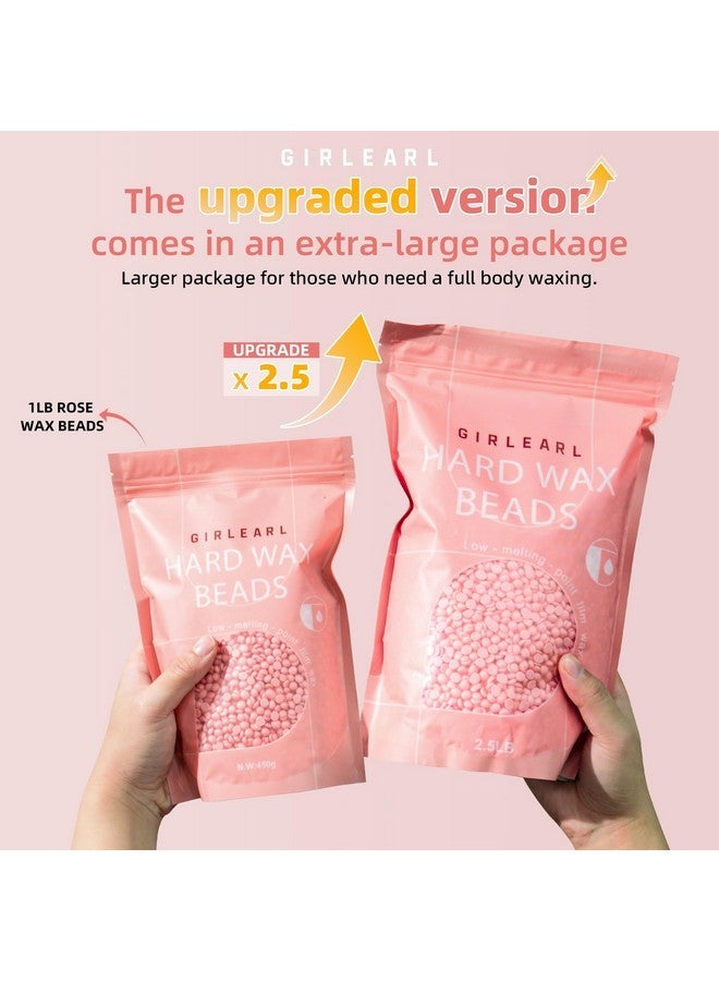 GIRLEARLE Hard Wax Beads For Hair Removal, 2.5Lb, Rose Oil Infused, Brazilian Bikini Wax For Women Men, Sensitive Skin, Full Body Legs Face Underarms Waxing Beads - Image 2