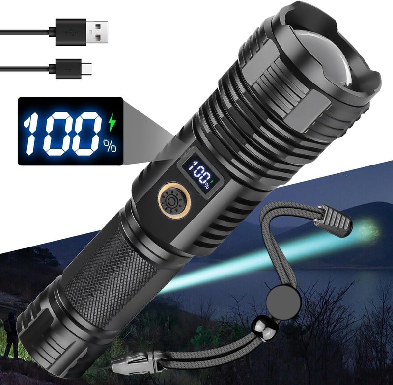 Deoxys Portable Rechargeable Torch LED Flashlight for Emergency use 2 in 1 Handheld Tactical Torch Light for Car Camping OutdoorIndoor Super Bright Flashlights Long Distance Beam Range - Image 1