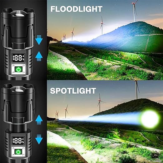 Deoxys Portable Rechargeable Torch LED Flashlight for Emergency use 2 in 1 Handheld Tactical Torch Light for Car Camping OutdoorIndoor Super Bright Flashlights Long Distance Beam Range - Image 5