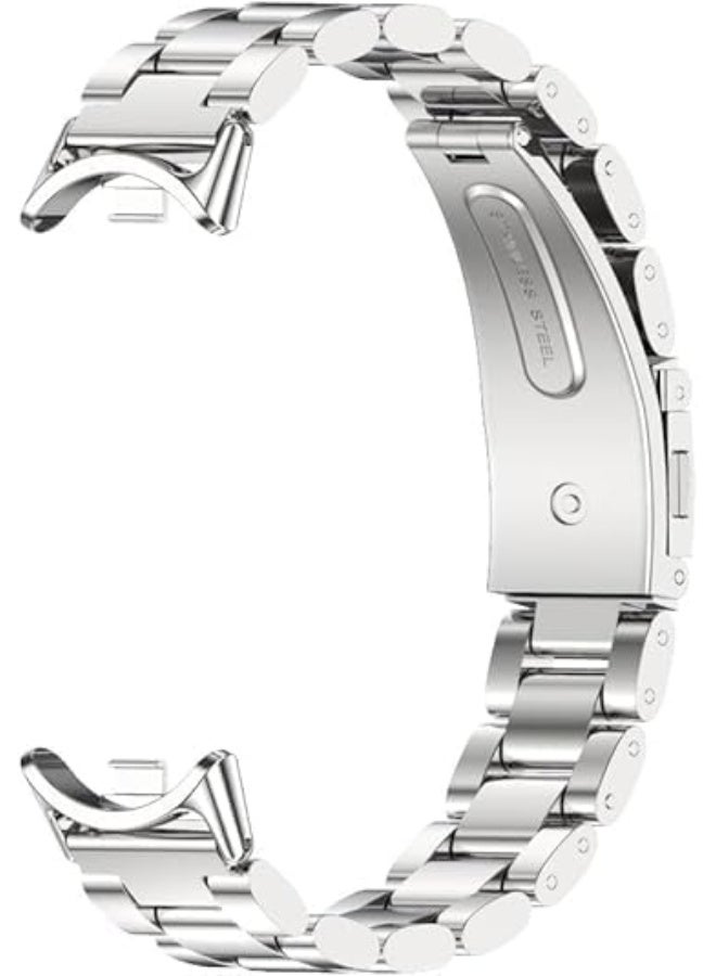 Ecosystem Bracelet Compatible with Xiaomi Mi Band 10/9/8, Stainless Steel Replacement Straps, Mesh & Metal Watch Strap, Adjustable Replacement Strap For Mi Smart Band 8/9/10 (Silver) - Image 2