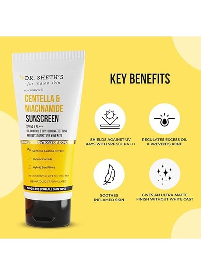 Dr. Sheth's Centella And Niacinamide Sunscreen Spf 50 Pa+++ 50G - Image 2