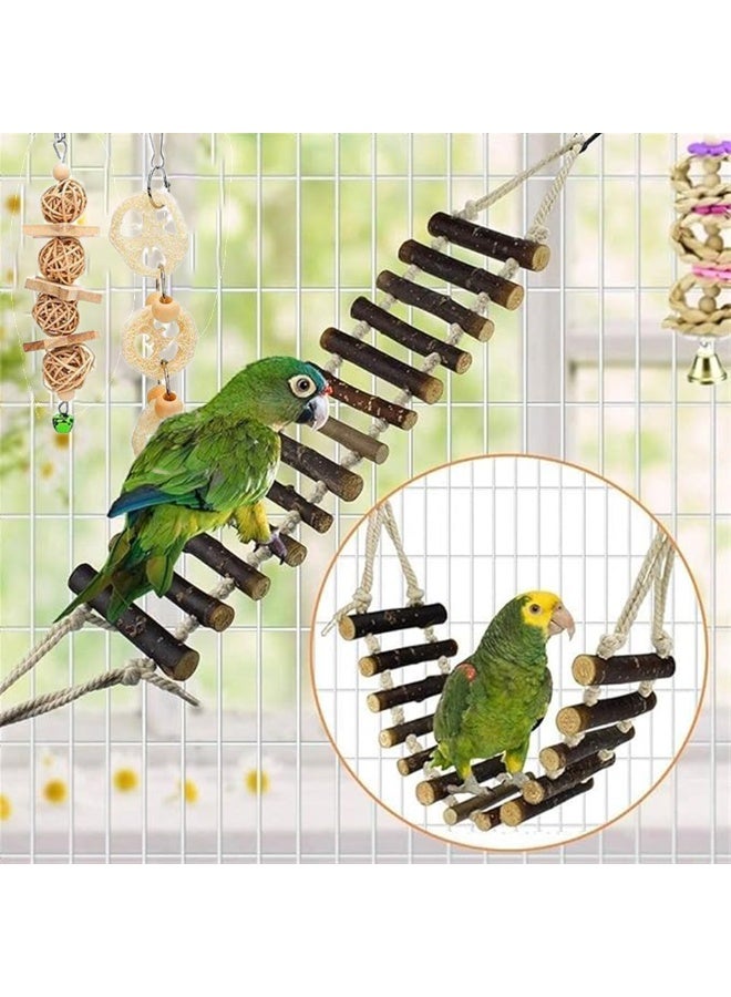 YdingYshengL 8 Pcs Bird Parrot Swing Toys, Chewing Standing Hanging Perch Hammock Climbing Ladder Bird Cage Toys for Parakeet,Budgerigar,Conure, Mynah, Cockatiel,Love Birds, Finches and Other Small to Medium Birds - Image 4
