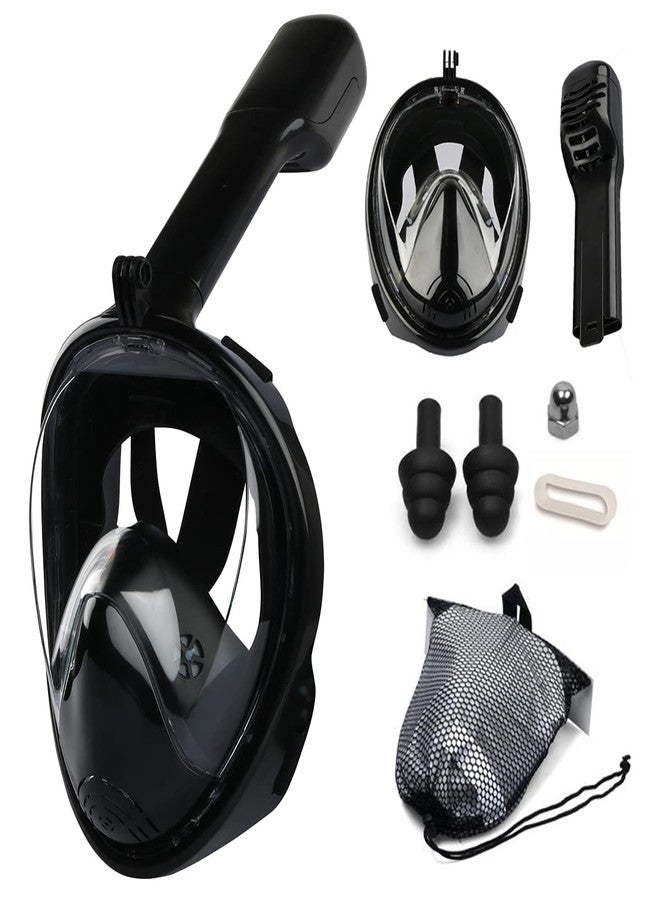 Delavala Snorkel Mask - Kids (Black - S/M) Full Face, Snorkeling Gear for Kids 2-14 with Camera Mount, 180 Degree Panoramic View Snorkeling Set Anti-Fog Anti-Leak with Safety Breathing System - Image 1