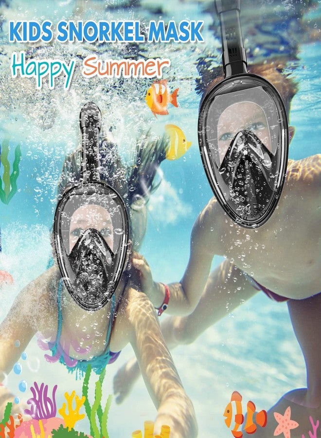 Delavala Snorkel Mask - Kids (Black - S/M) Full Face, Snorkeling Gear for Kids 2-14 with Camera Mount, 180 Degree Panoramic View Snorkeling Set Anti-Fog Anti-Leak with Safety Breathing System - Image 4
