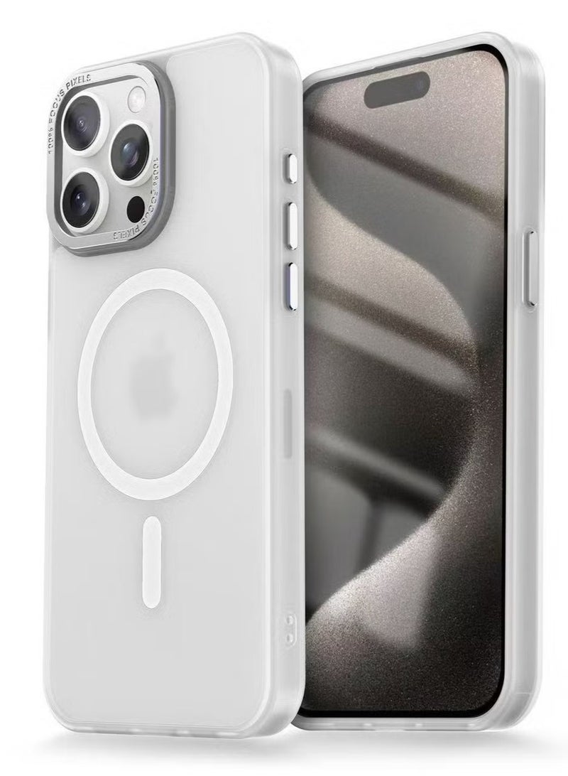 جراب مغناطيسي لهاتف iPhone 14 Pro مقاس 6.1 بوصة جراب هاتف شفاف غير لامع رفيع مقاوم للصدمات ومضاد للأصفر للنساء والرجال والفتيات والأولاد (شفاف غير لامع)