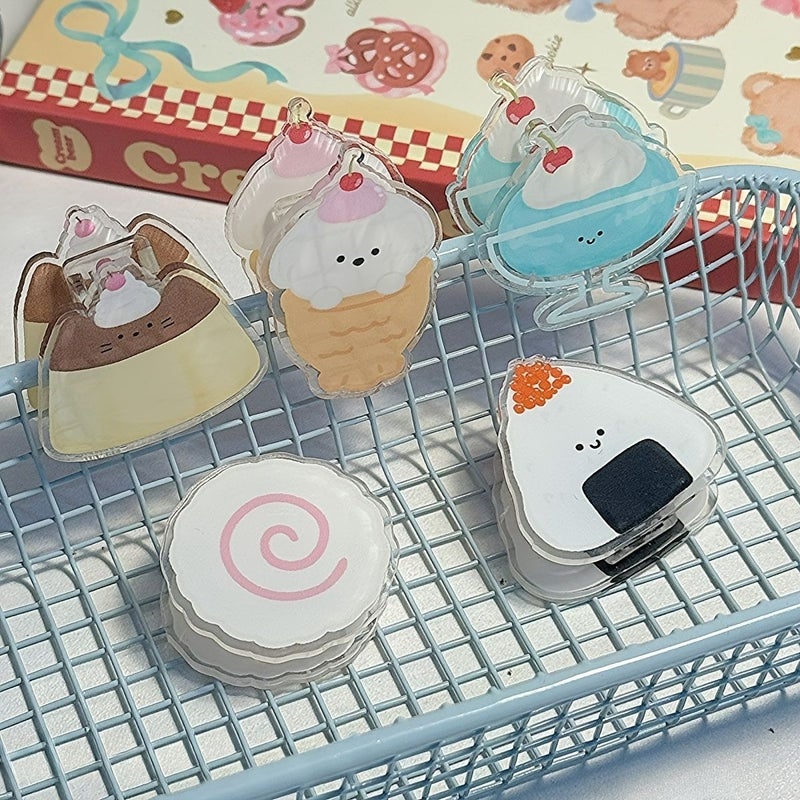 5 Pack Japanese Style Ancient Food PP Clips High Value Office Paper Clips Multi Functional Clips - Image 2