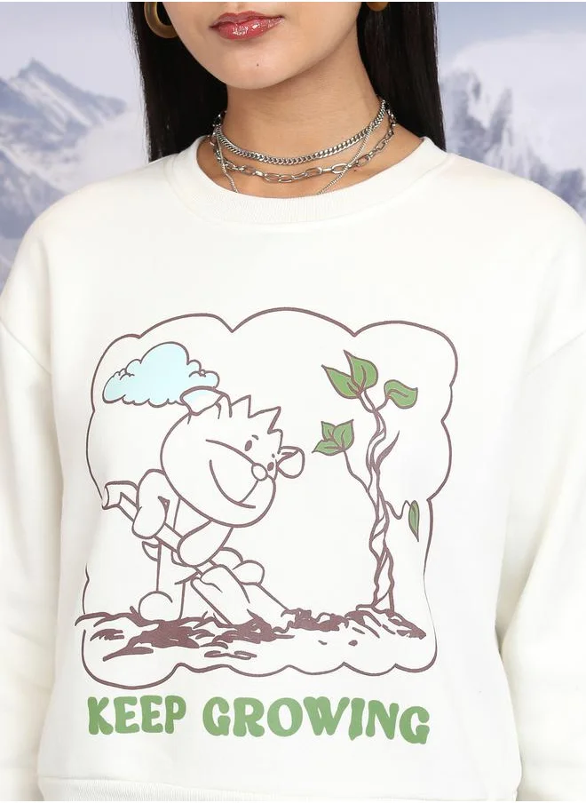 Tokyo Talkies Graphic Print Round Neck Sweatshirt by Styli