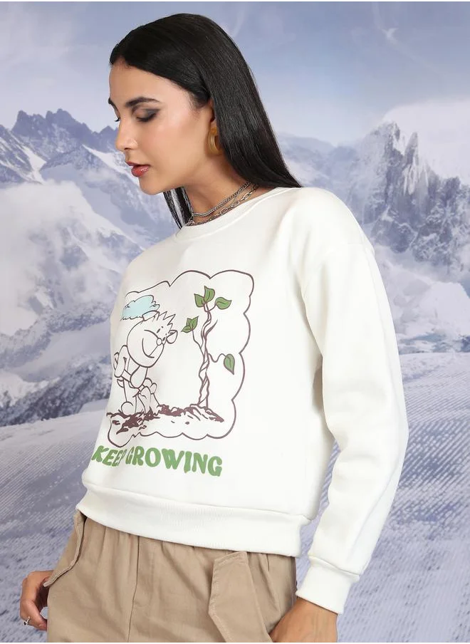 Tokyo Talkies Graphic Print Round Neck Sweatshirt by Styli