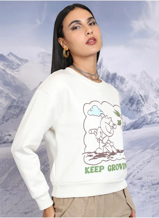 Tokyo Talkies Graphic Print Round Neck Sweatshirt by Styli