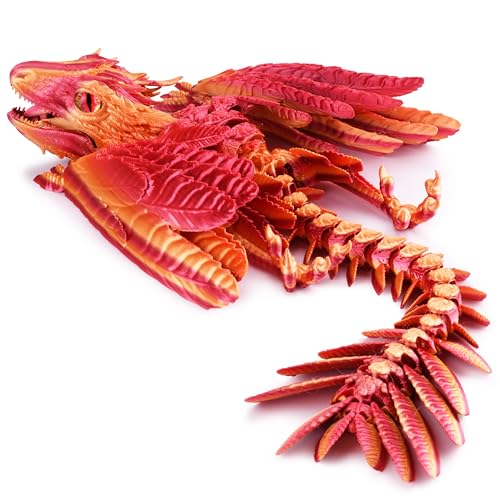 Guwewu Feathered Wyvern Dragon 3D Printed Dragon Articulated Dragon Fidget Dragon 3D Printed Toys Desktop Pet Infernostride - Image 1