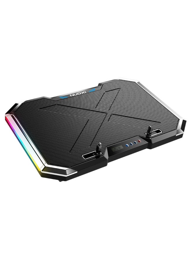 نوكسي Q8 قاعدة تبريد كمبيوتر محمول مع شاشة LCD وأزرار تحكم وإضاءة RGB قابلة للتعديل - Image 1